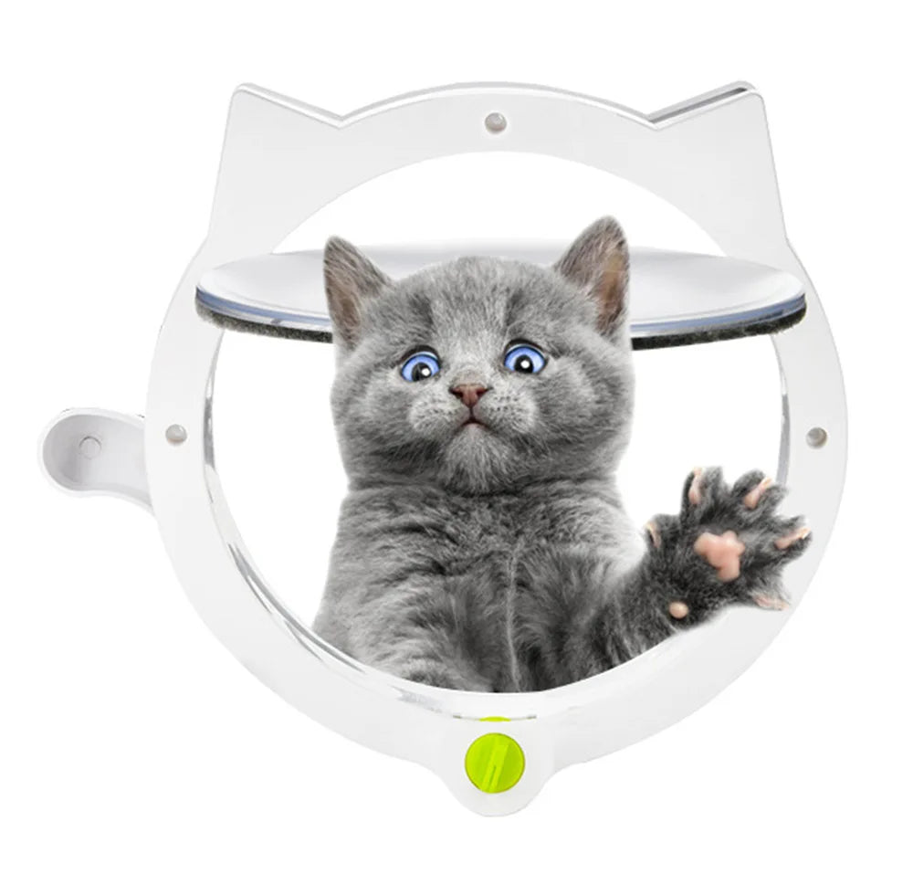 Cat door, free entry and exit, door opening for pets, cats and dogs, installation of glass door, wooden door, and iron door
